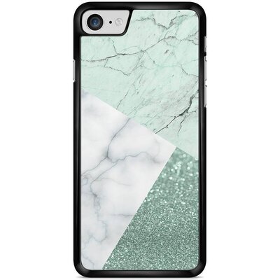 iPhone 7 hoesje - Minty marmer collage