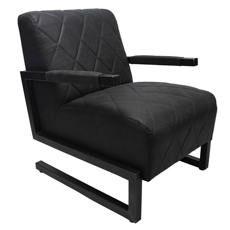 Industriële Fauteuil Dortmund Zwart Dimehouse City Shop