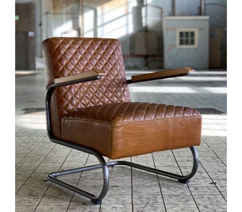Fauteuil industrieel cognac Fauteuil industrieel cognac