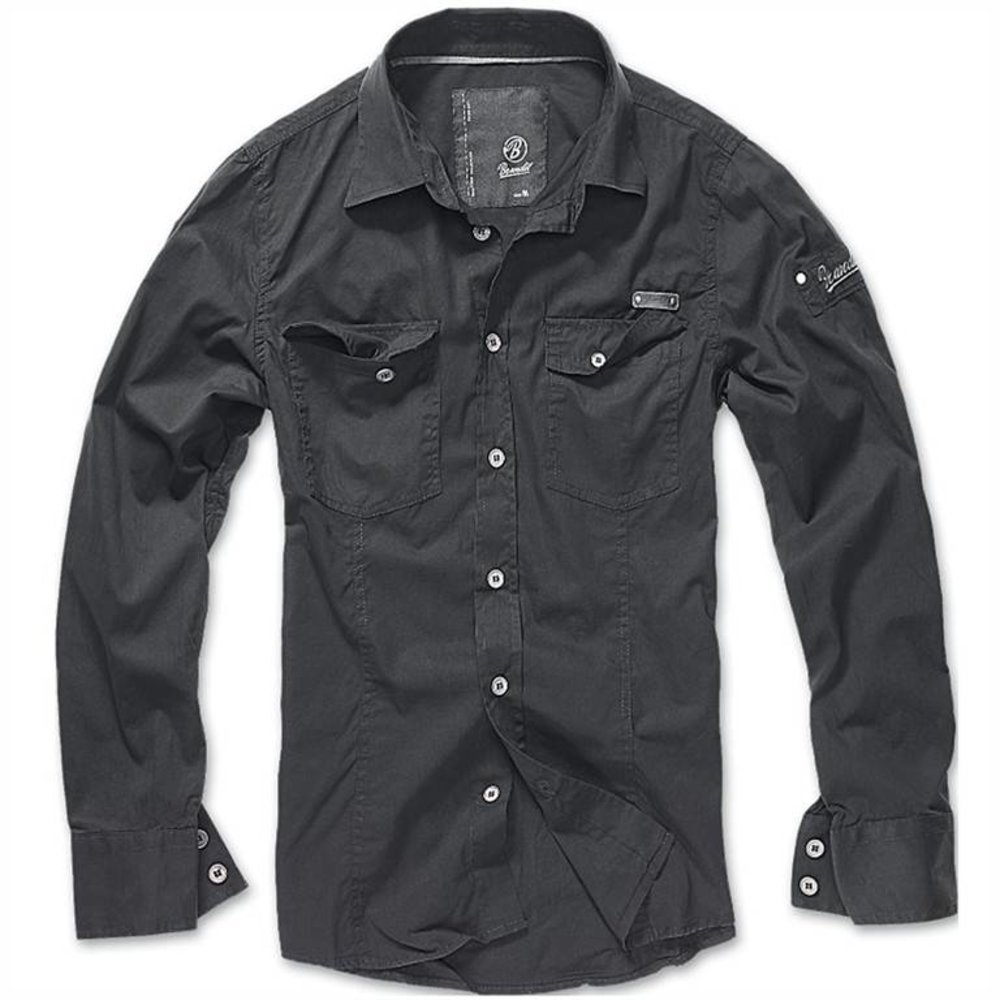 Brandit Slim Fit Black Overhemd Heren