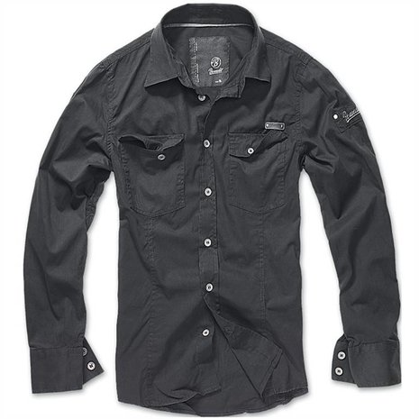 Brandit Slim Fit Black Overhemd Heren