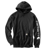 Carhartt Sleeve Logo Black Hooded Sweatshirt Heren Carhartt Sleeve Logo Black Hooded Sweatshirt Heren