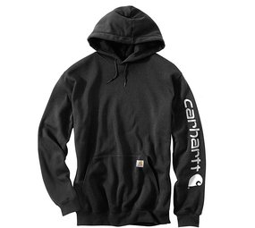 Carhartt Sleeve Logo Black Hooded Sweatshirt Heren Carhartt Sleeve Logo Black Hooded Sweatshirt Heren
