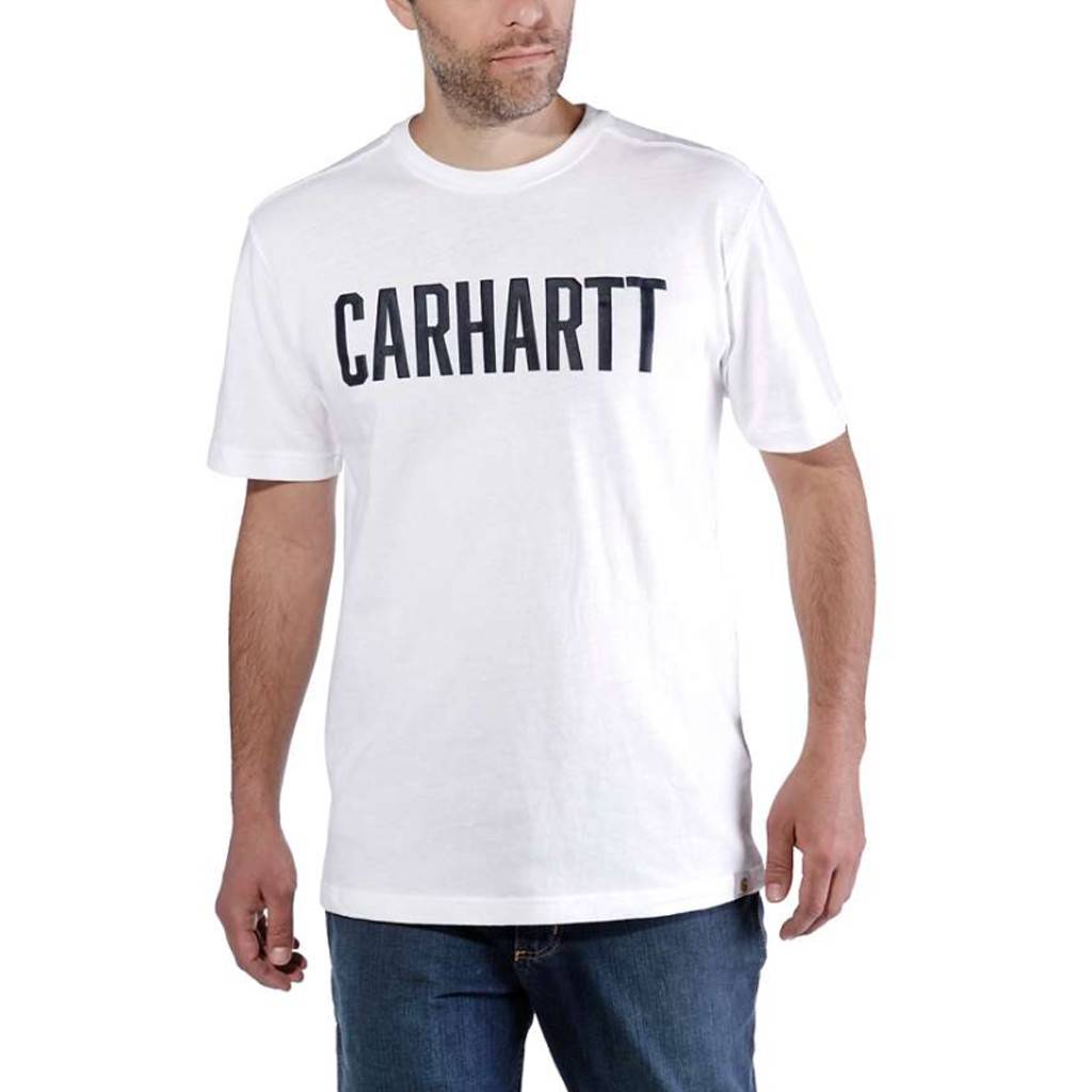 Carhartt Maddock Graphic Block Logo S-S Wit Shirt Heren