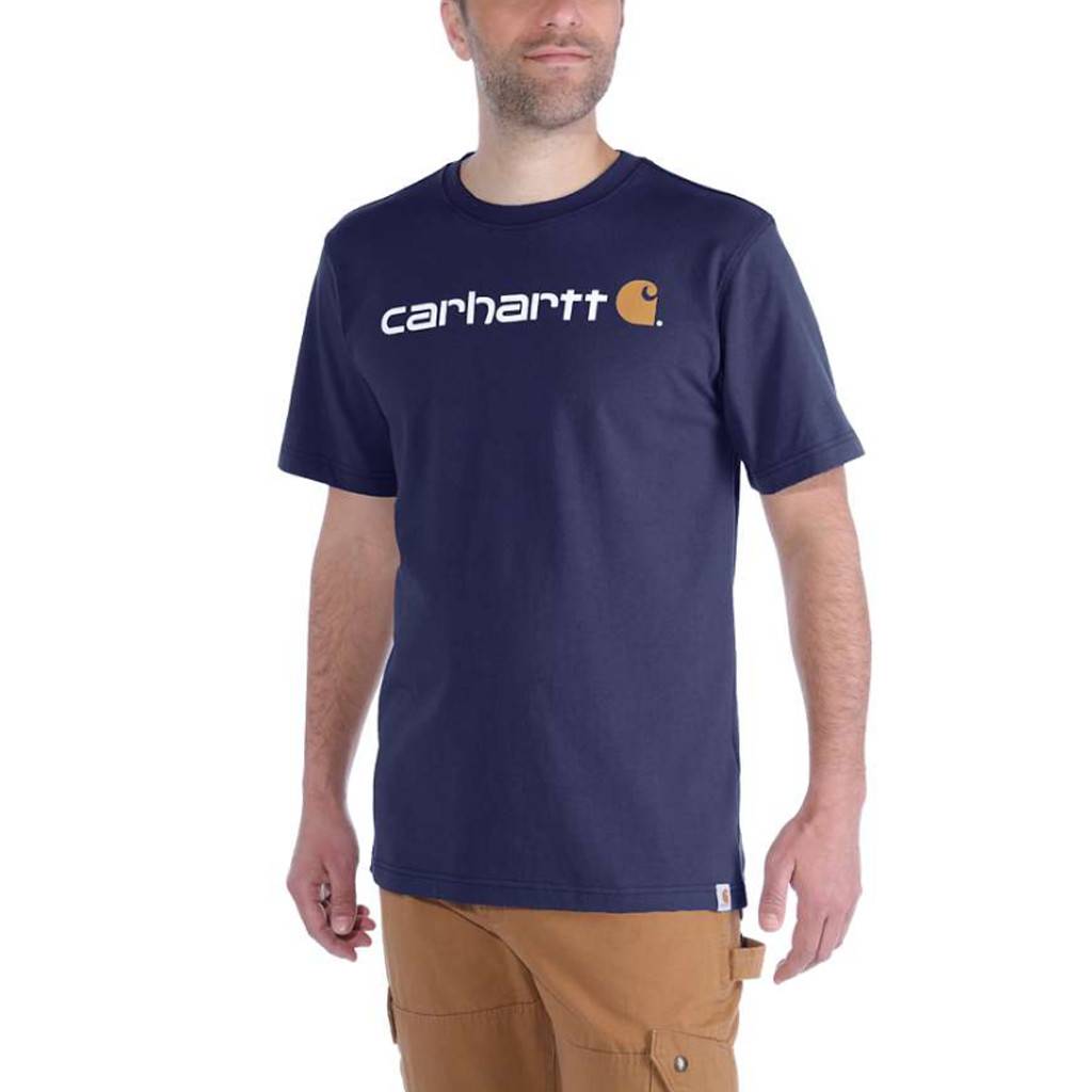 Carhartt 103361 Core Logo T-Shirt - Relaxed Fit - Navy - M