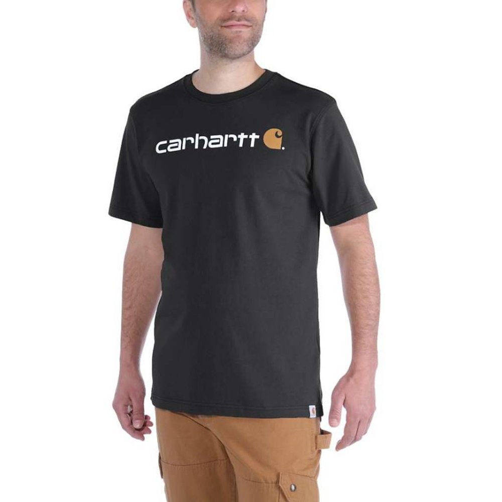 Carhartt Dearborn Logo Shortsleeve Zwart T-Shirt Heren Carhartt Dearborn Logo Shortsleeve Zwart T-Shirt Heren