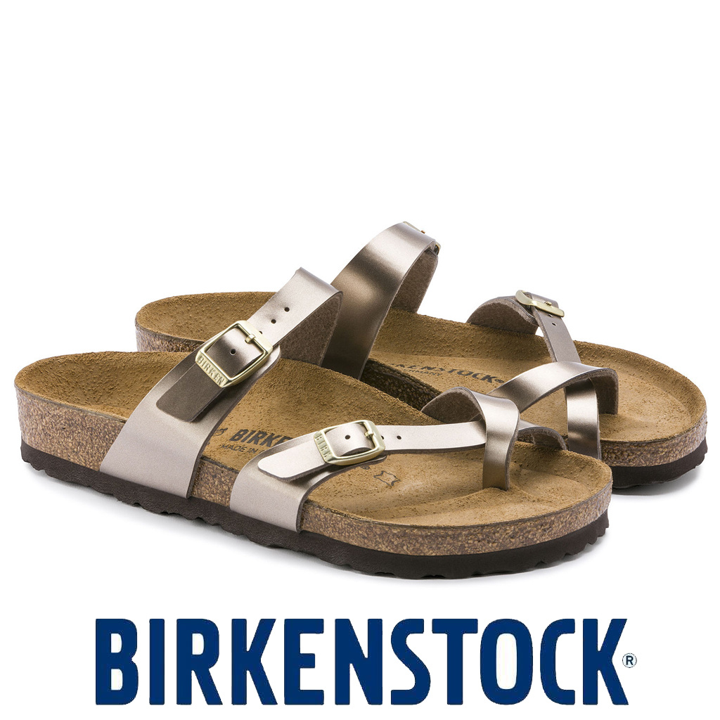 birkenstock electric metallic taupe mayari