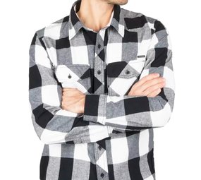 Brandit Check Shirt White-Black Flanel Overhemd Heren