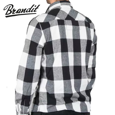 Brandit Check Shirt White-Black Flanel Overhemd Heren Brandit Check Shirt White-Black Flanel Overhemd Heren