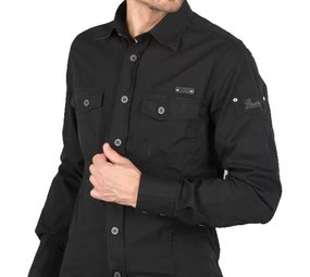 Brandit Slim Fit Shirt Zwart Overhemd Heren Brandit Slim Fit Shirt Zwart Overhemd Heren