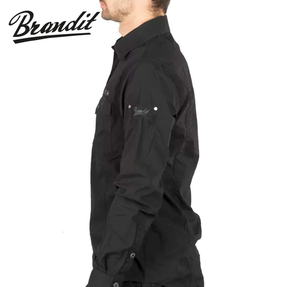 Brandit Slim Fit Black Overhemd Heren