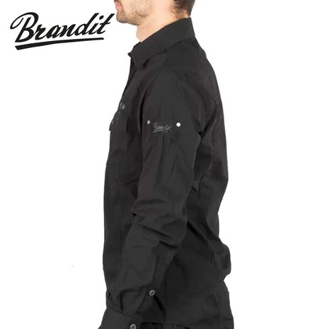 Brandit Slim Fit Black Overhemd Heren