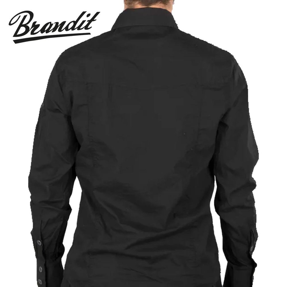 Brandit Slim Fit T-Shirt Black Overhemd Heren Brandit Slim Fit T-Shirt Black Overhemd Heren