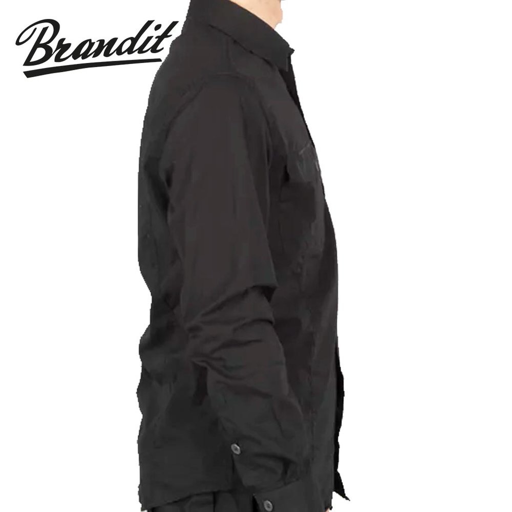 Brandit Slim Fit T-Shirt Black Overhemd Heren Brandit Slim Fit T-Shirt Black Overhemd Heren