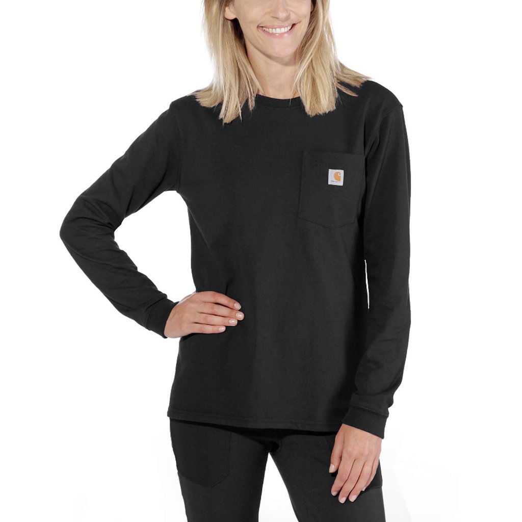 Carhartt Pocket Zwart Long Sleeve Shirt Dames XL
