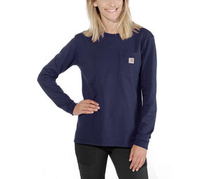 Carhartt Pocket Navy Long Sleeve Shirt Dames Carhartt Pocket Navy Long Sleeve Shirt Dames