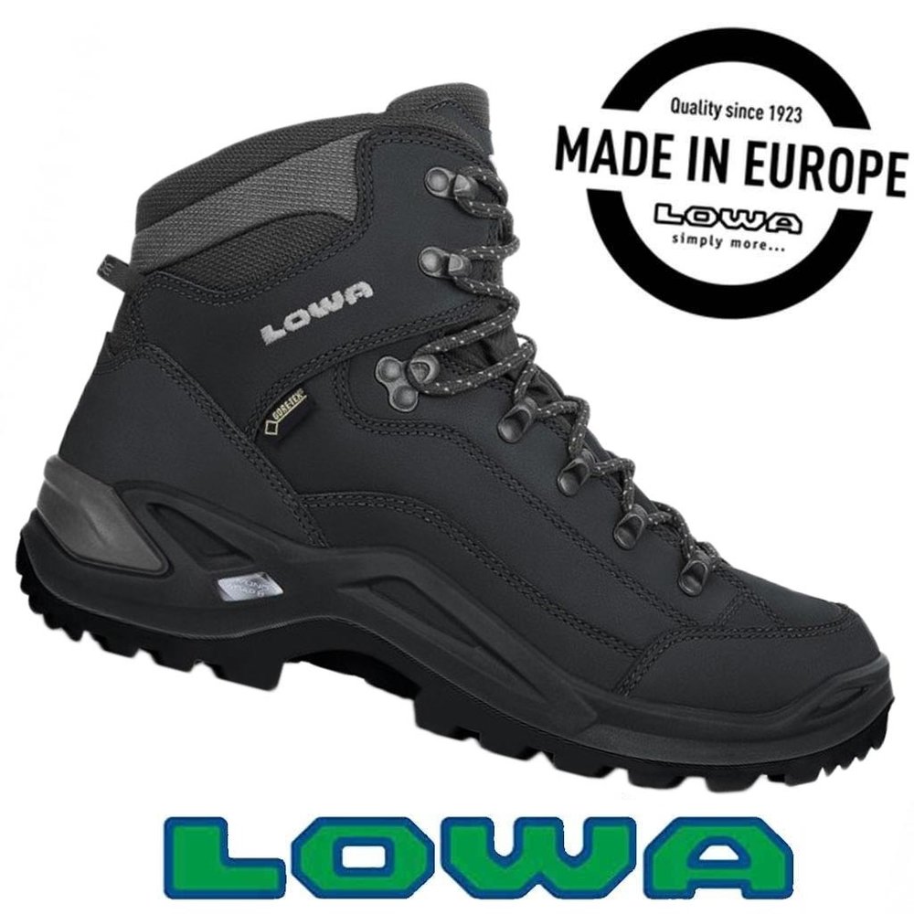 Lowa Renegade GTX Mid Wide Deep Black Wandelschoenen Heren Lowa Renegade GTX Mid Wide Deep Black Wandelschoenen Heren