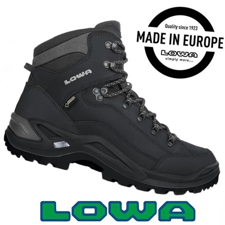 Lowa Renegade GTX Mid Wide Deep Black Wandelschoenen Heren Lowa Renegade GTX Mid Wide Deep Black Wandelschoenen Heren