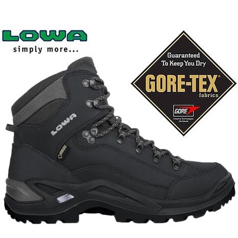 Lowa Renegade GTX Mid Wide Deep Black Wandelschoenen Heren Lowa Renegade GTX Mid Wide Deep Black Wandelschoenen Heren