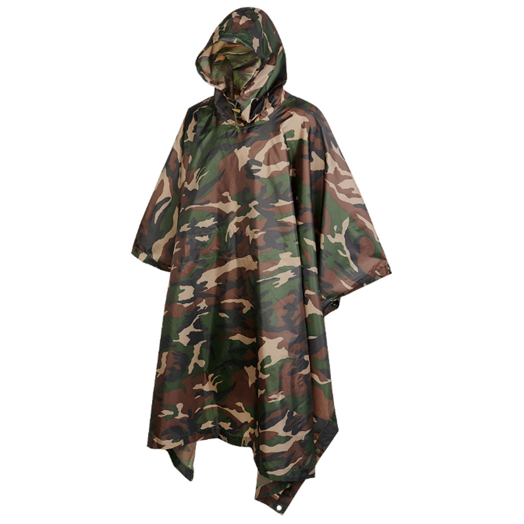 Ripstop Woodland One-Size Poncho Ripstop Woodland One-Size Poncho