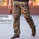 Vintage Industries M65 Heavy Satin Pants Woodland Outdoorbroek Heren Vintage Industries M65 Heavy Satin Pants Woodland Outdoorbroek Heren