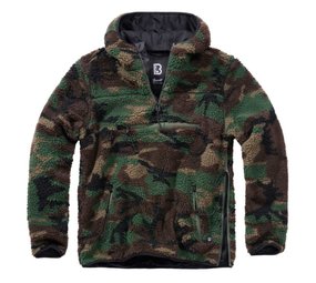 Brandit Teddyfleece Worker Pullover Woodland Sweater Heren Brandit Teddyfleece Worker Pullover Woodland Sweater Heren
