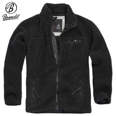 Brandit Teddyfleece Jacket Zwart Fleece Jas Heren