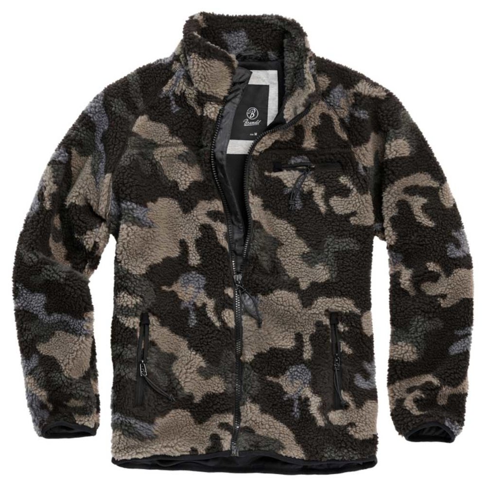 Brandit Teddyfleece Jacket Dark Camo Fleece Jas Heren Brandit Teddyfleece Jacket Dark Camo Fleece Jas Heren
