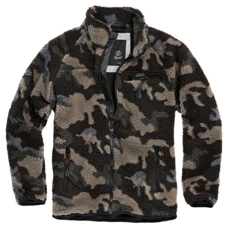 Brandit Teddyfleece Jacket Dark Camo Fleece Jas Heren Brandit Teddyfleece Jacket Dark Camo Fleece Jas Heren
