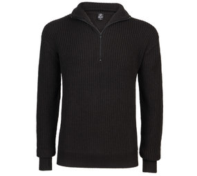 Brandit Marine Pullover Troyer Sweater Zwart Heren Brandit Marine Pullover Troyer Sweater Zwart Heren