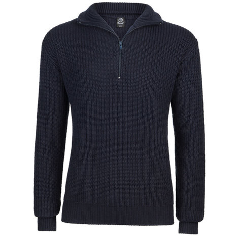 Brandit Marine Pullover Troyer Sweater Navy Heren Brandit Marine Pullover Troyer Sweater Navy Heren