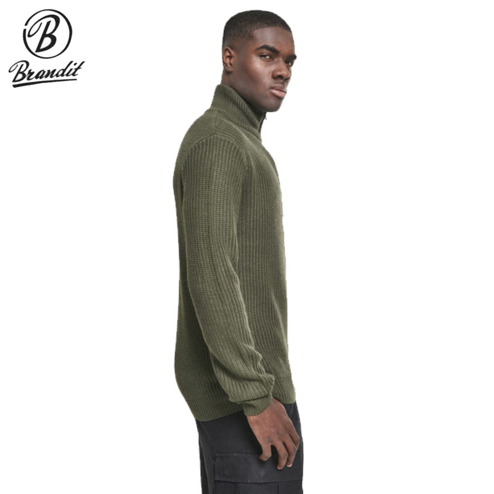 Brandit Marine Pullover Troyer Sweater Olive Heren