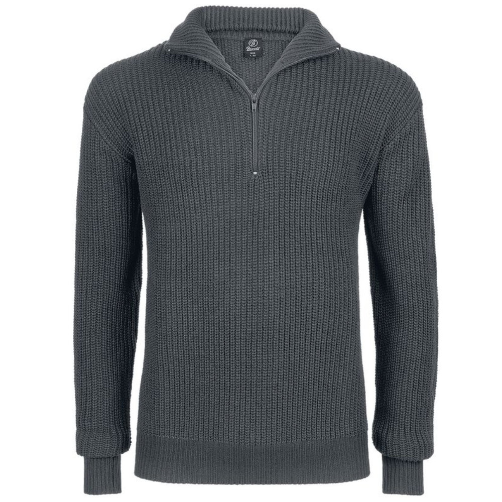 Brandit Marine Pullover Troyer Sweater Antraciet Heren Brandit Marine Pullover Troyer Sweater Antraciet Heren