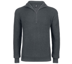 Brandit Marine Pullover Troyer Sweater Antraciet Heren Brandit Marine Pullover Troyer Sweater Antraciet Heren