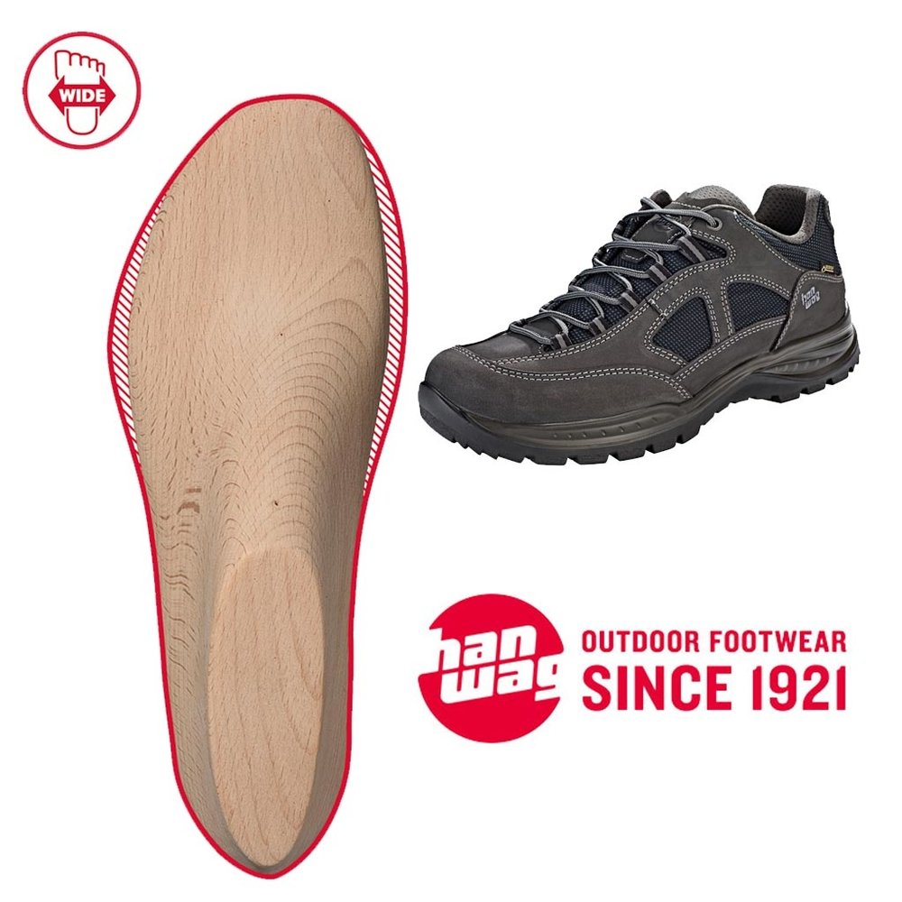 Hanwag Gritstone II Wide GTX Asphalt Black Wandelschoenen Heren Hanwag Gritstone II Wide GTX Asphalt Black Wandelschoenen Heren