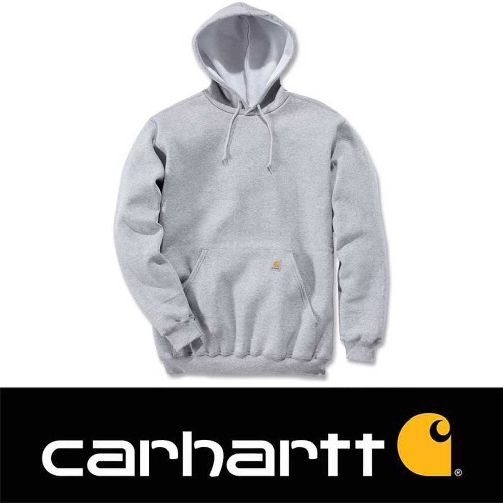Carhartt Midweight Sleeve Logo Hooded Sweatshirt Heather Grey Heren Carhartt Midweight Sleeve Logo Hooded Sweatshirt Heather Grey Heren