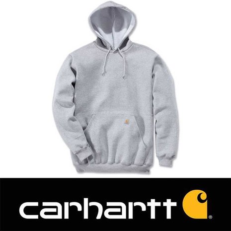 Carhartt Midweight Sleeve Logo Hooded Sweatshirt Heather Grey Heren Carhartt Midweight Sleeve Logo Hooded Sweatshirt Heather Grey Heren