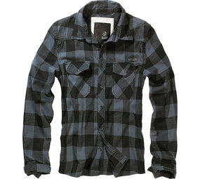 Brandit Check Shirt Zwart Grijs Flanel Overhemd Heren Brandit Check Shirt Zwart Grijs Flanel Overhemd Heren