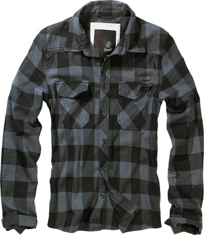 Brandit Check Shirt Zwart Grijs Flanel Overhemd Heren Brandit Check Shirt Zwart Grijs Flanel Overhemd Heren