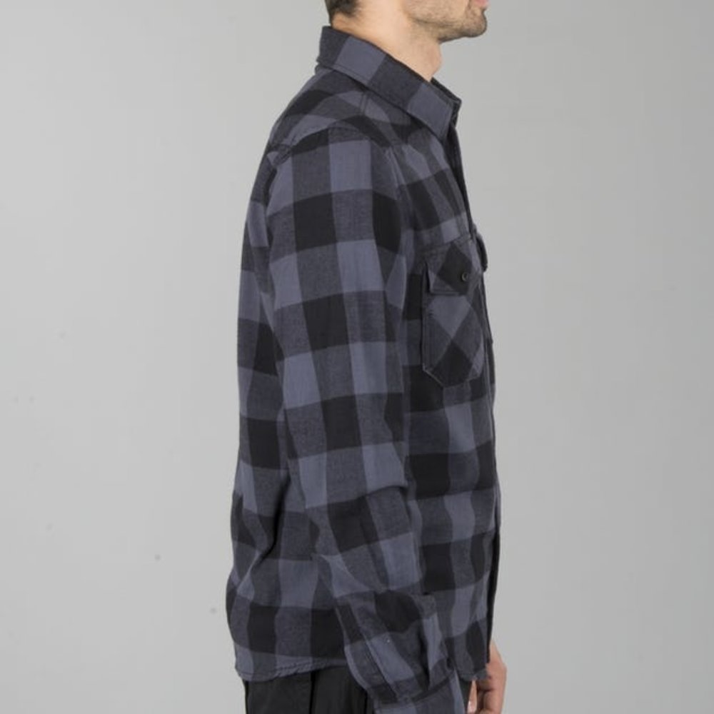 Brandit Check Shirt Zwart Grijs Flanel Overhemd Heren Brandit Check Shirt Zwart Grijs Flanel Overhemd Heren