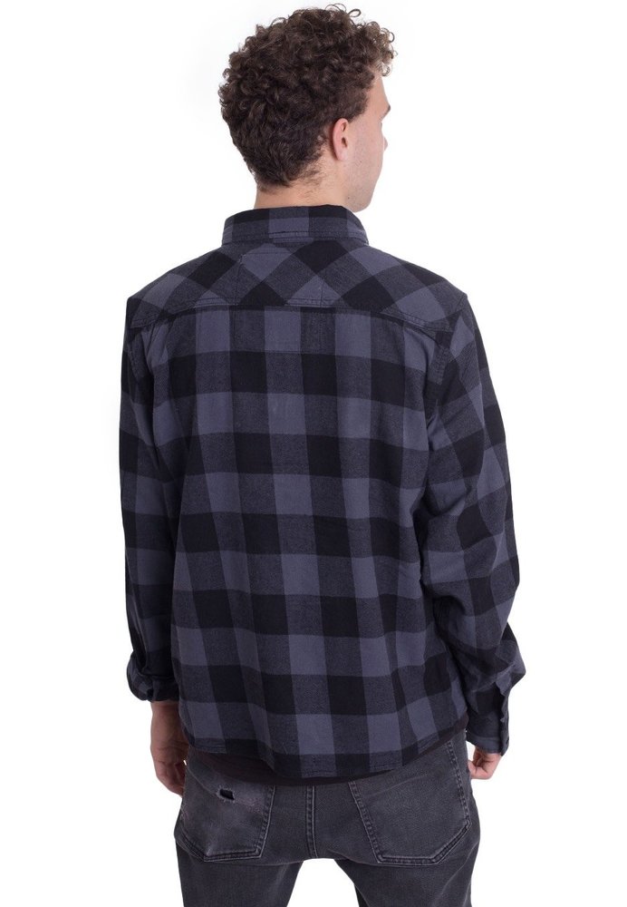Brandit Check Shirt Zwart Grijs Flanel Overhemd Heren Brandit Check Shirt Zwart Grijs Flanel Overhemd Heren