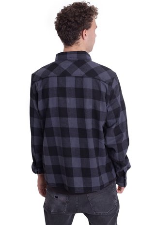 Brandit Check Shirt Zwart Grijs Flanel Overhemd Heren Brandit Check Shirt Zwart Grijs Flanel Overhemd Heren