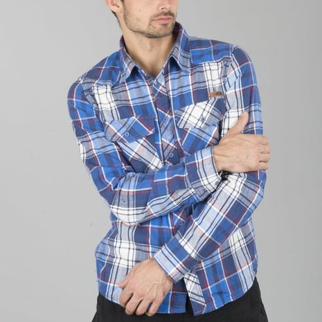 Brandit Check Shirt Navy Flanel Overhemd Heren