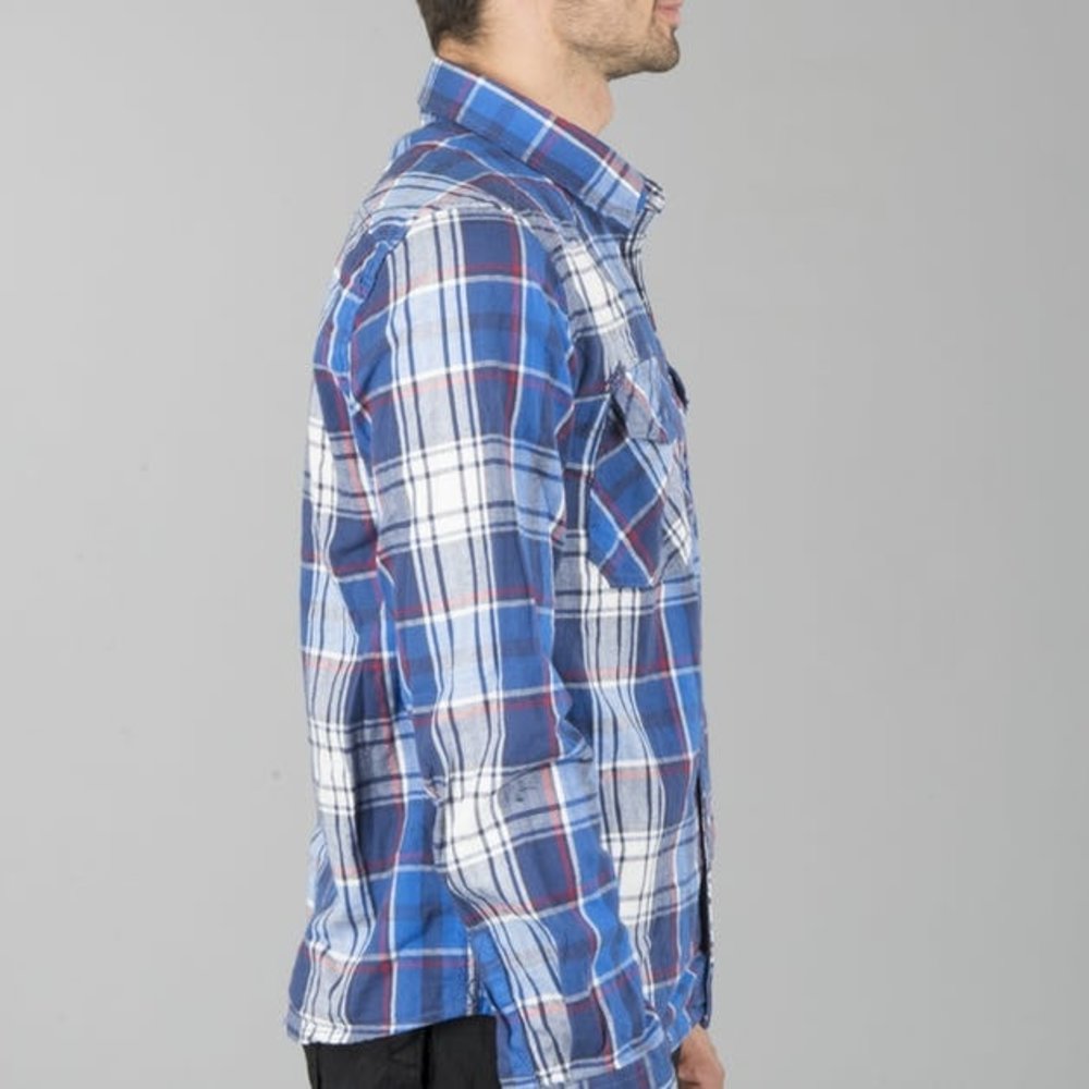 Brandit Check Shirt Navy Flanel Overhemd Heren