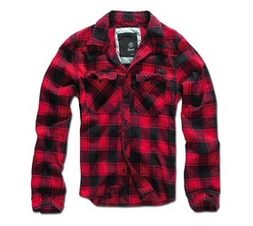 Brandit Check Shirt Rood Zwart Overhemd Heren