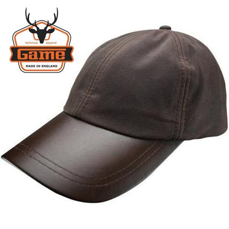 Game Baseball Cap Bruin Gewaxt Katoen - Leren Klep Game Baseball Cap Bruin Gewaxt Katoen - Leren Klep