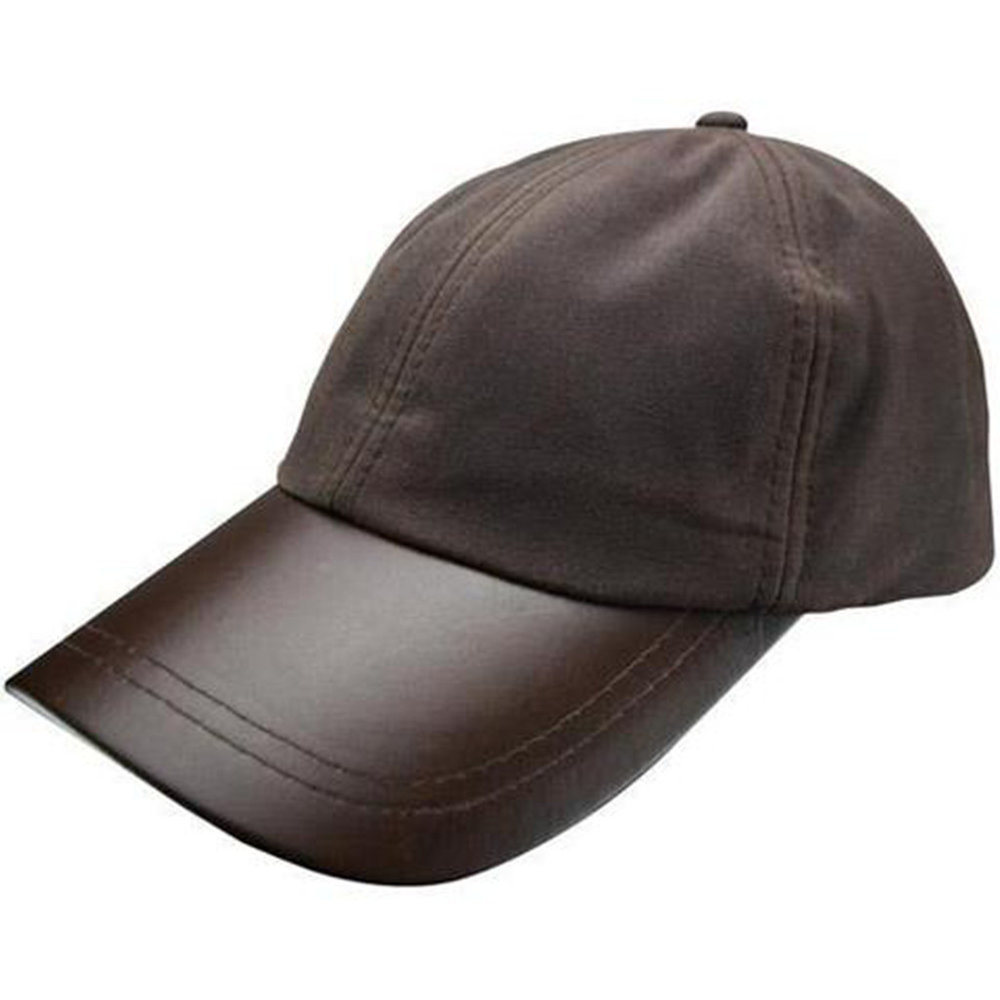 Game Baseball Cap Bruin Gewaxt Katoen - Leren Klep Game Baseball Cap Bruin Gewaxt Katoen - Leren Klep