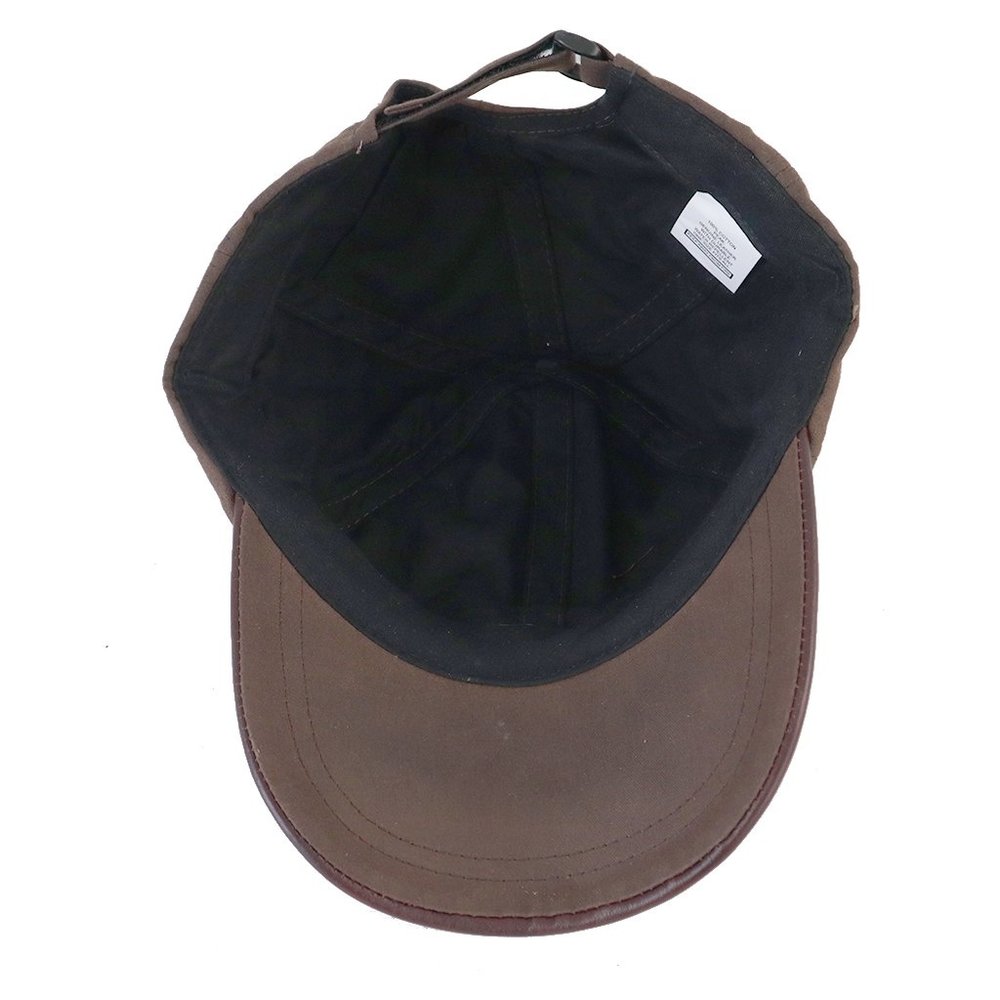 Game Baseball Cap Bruin Gewaxt Katoen - Leren Klep Game Baseball Cap Bruin Gewaxt Katoen - Leren Klep