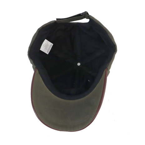 Game Baseball Cap Groen Gewaxt Katoen - Leren Klep Game Baseball Cap Groen Gewaxt Katoen - Leren Klep