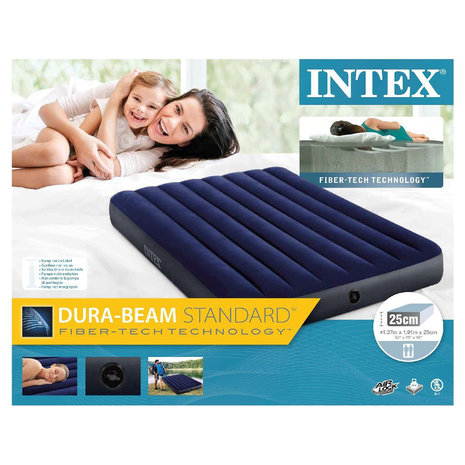 Intex Downy Full 137 x 191 x 25 cm 2-Persoons Luchtbed Intex Downy Full 137 x 191 x 25 cm 2-Persoons Luchtbed